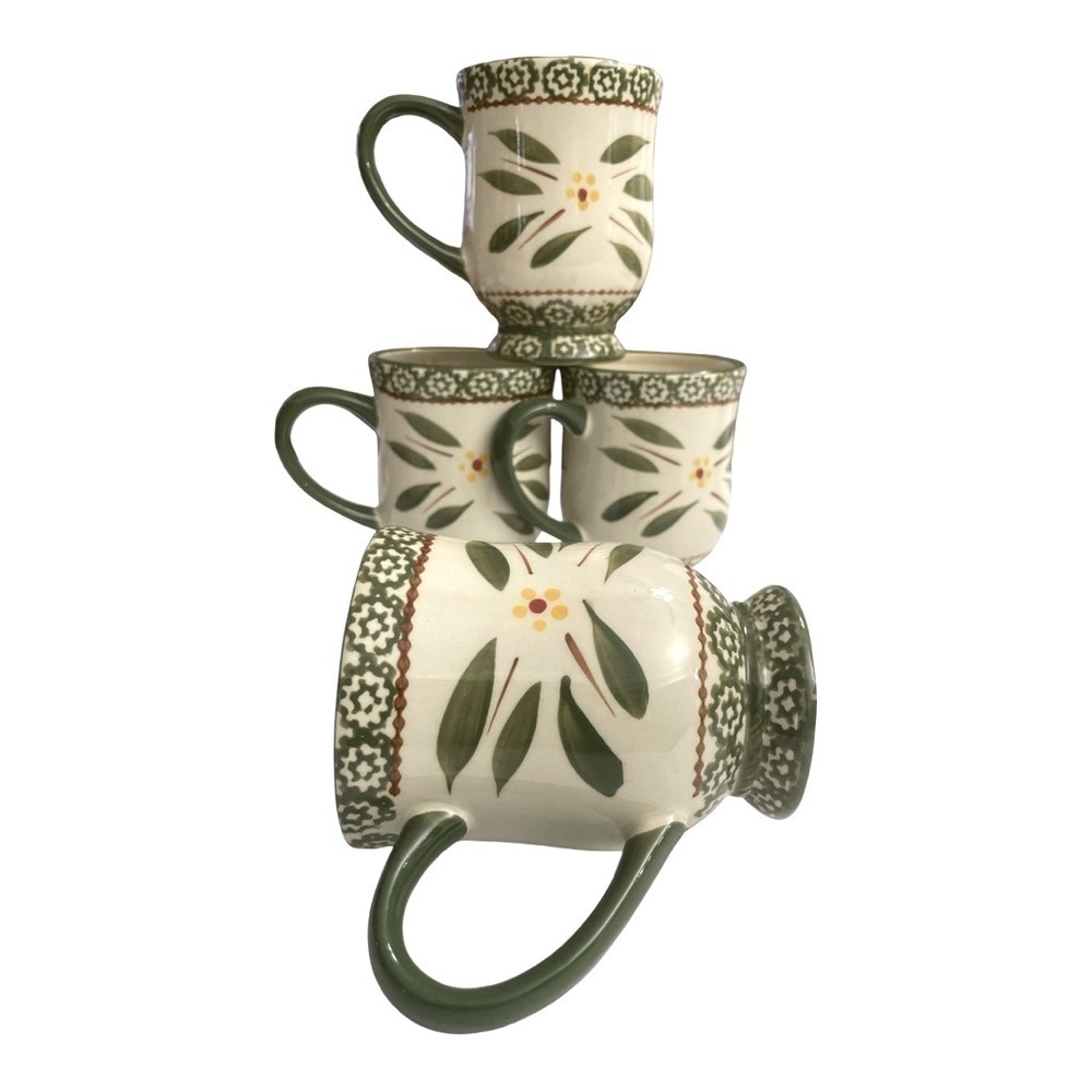 Temp-tations S/4 Pedestal Coffee Mugs FOUR Mug Set, 16 oz  (Old World Confetti) - Picture 8 of 14